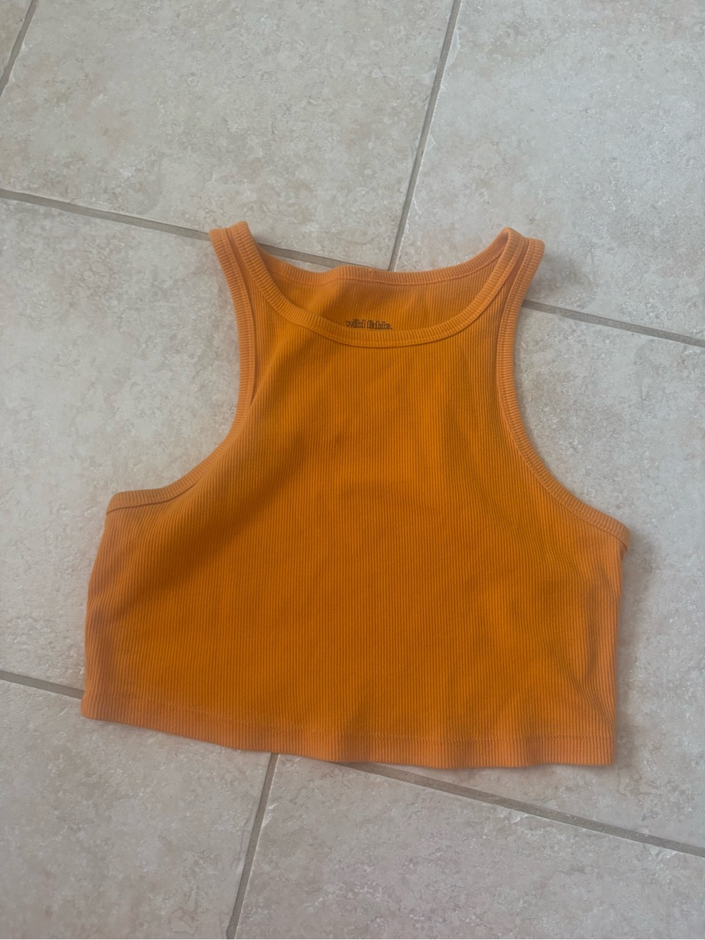 wild fable Orange Ribbed Cropped Tank